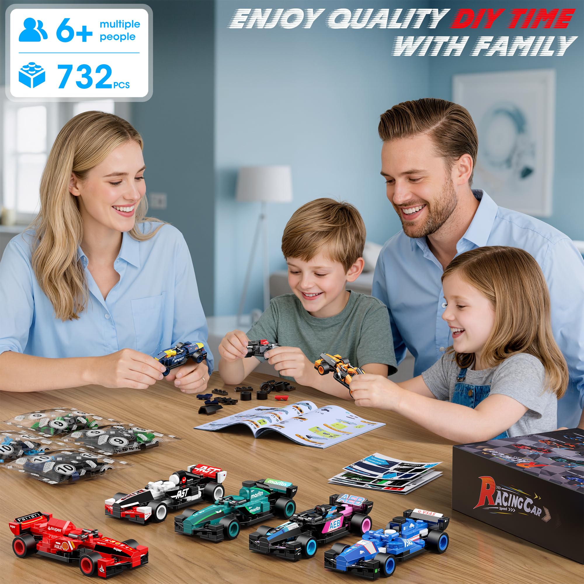 Amazon.com: Formula Race Car Building Blocks Set for Kids, 732PCS